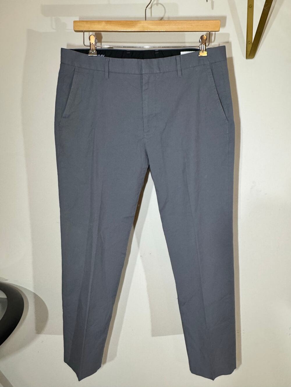 Bonobos 35/30 Cotton Gray Slim Fit Flat Front Slacks "Tuesday"
